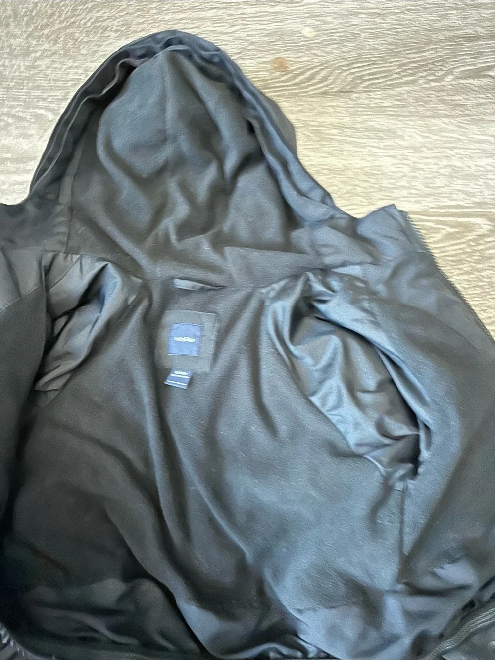 BabyGap Puffer Jacket Boys 18-24 Months Black Hooded Fleece Lined Zip Winter